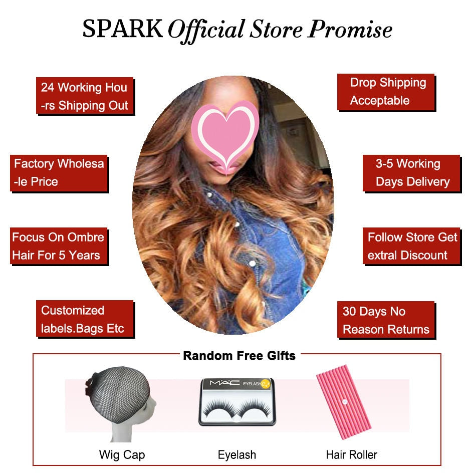 Ombre Peruvian Loose Wave Bundles with Closure 1B/4/30 Spark Remy Hair Extension Human Hair Bundles with Closure Medium Ratio