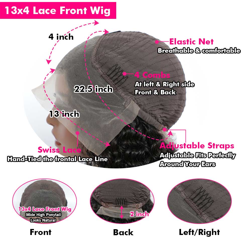 13X4 Hd Transparent Lace Frontal Wig Glueless 30Inch Body Wave Lace Front Wig Human Hair Lace Frontal Wigs For Women BEAUTYLUEEN