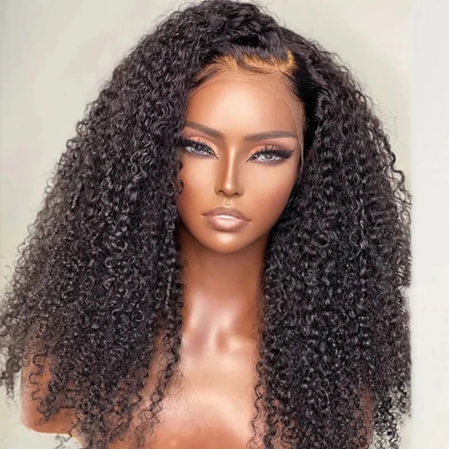 QT Brazilian 13x4 Kinky Curly Lace Front Wigs Transparent Lace Frontal Curly Wigs For Black Women Pre Plucked With Baby Hair