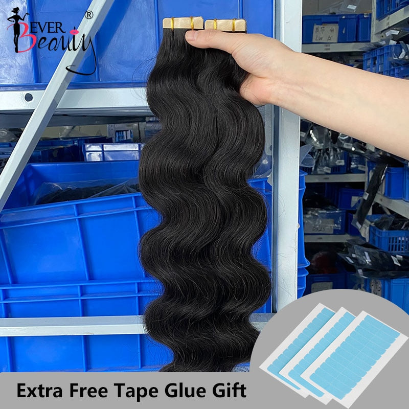 Body Wave Tape In Human Hair Extensions Black Women Weft Hair Extension Invisible Brazilian Bulk Virgin Hair Microlink Tape Ins