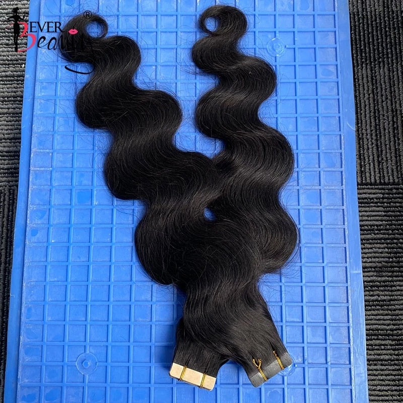 Body Wave Tape In Human Hair Extensions Black Women Weft Hair Extension Invisible Brazilian Bulk Virgin Hair Microlink Tape Ins
