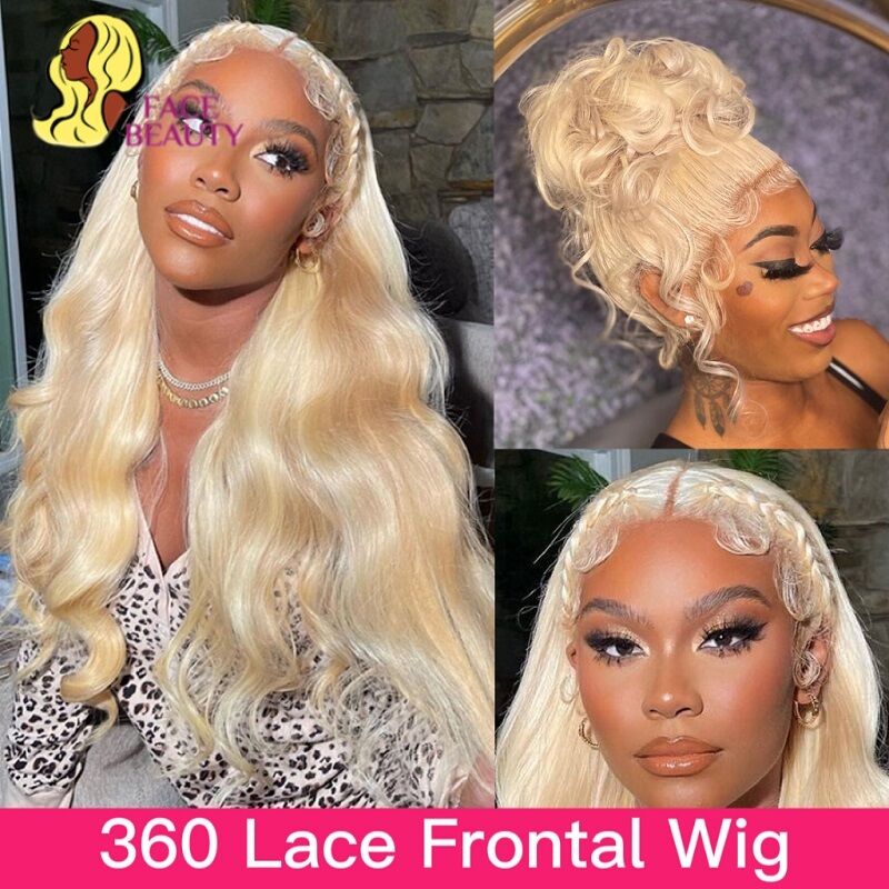 360 Lace Frontal Wig 613 Blonde  Wave Lace Front Wig Preplucked