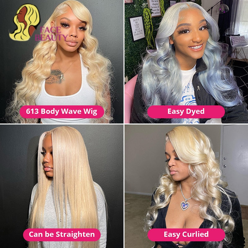 360 Lace Frontal Wig 613 Blonde  Wave Lace Front Wig Preplucked