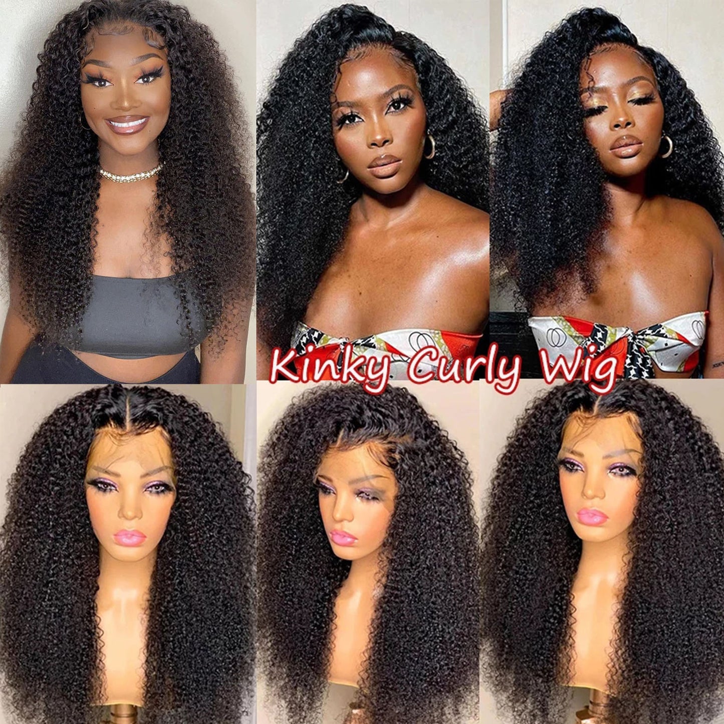 QT Brazilian 13x4 Kinky Curly Lace Front Wigs Transparent Lace Frontal Curly Wigs For Black Women Pre Plucked With Baby Hair