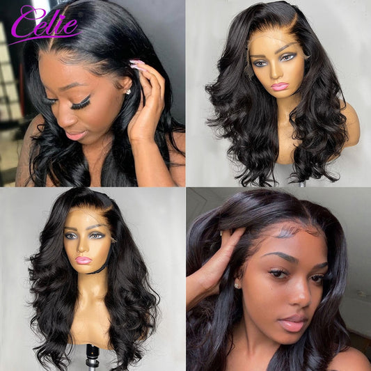 Women Transparent HD Lace Frontal Wig 5x5 Body Wave Glue less Wig