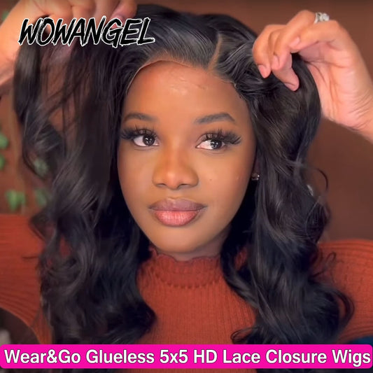 250% Glueless Wigs Body Wave Wigs 5x5 HD Lace Closure Wigs Pre Plucked Ready to Wear Wigs Melt Skins Human Hair Wig For Woman