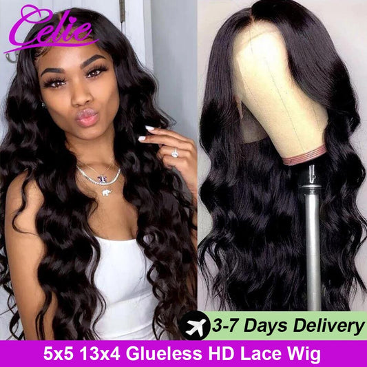 Celie Hair Glueless Lace Front Human Hair Wigs For Women Transparent HD Lace Frontal Wig